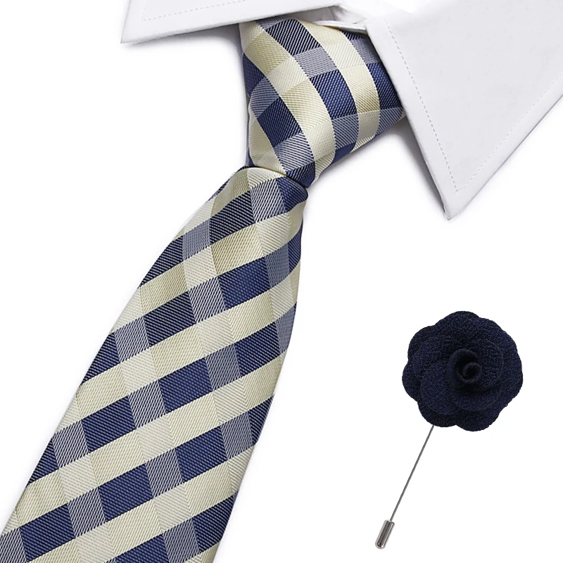 Высокое качество, многоцветная рябь, абстрактный Классический шелковый удлиненный мужской галстук, набор, брошь, галстуки для мужчин, 7,5 см, тонкий галстук