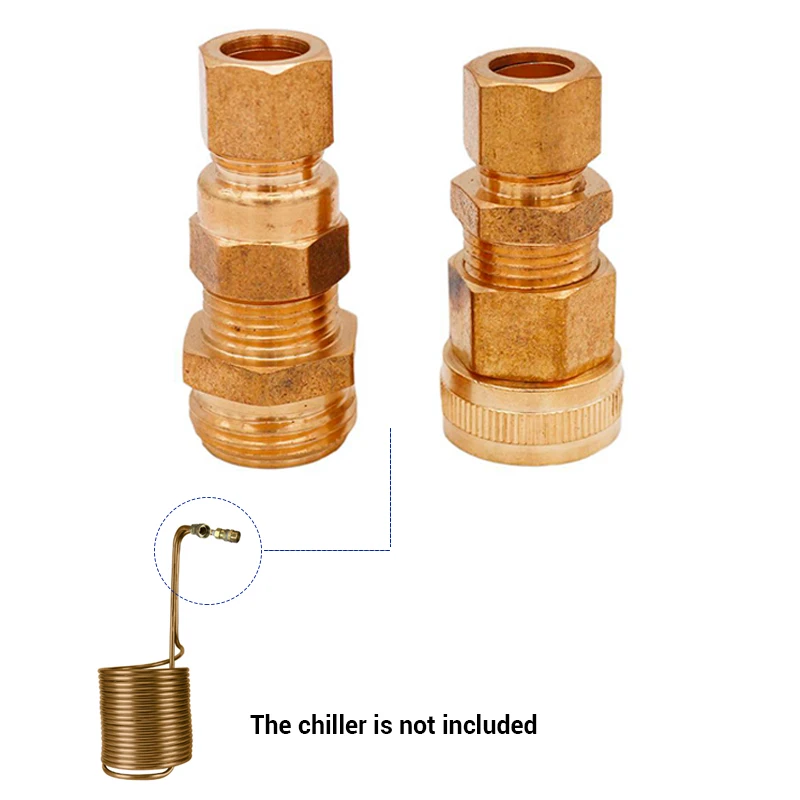 Суровой охладитель конверсионный комплект 1/" O.D. Трубопровод DIY погружной суровой охладитель 3/" резьба садового шланга охлаждающий аппарат для пивоварения адаптеры