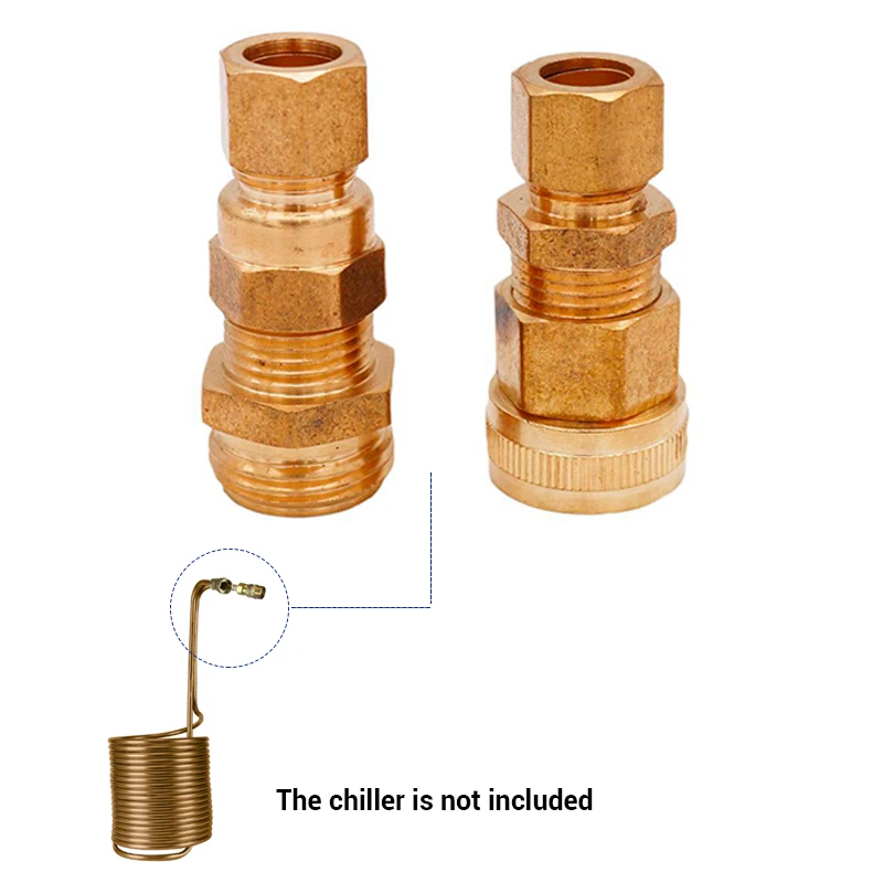 

Wort Chiller Conversion Kit 1/2" O.D. Tubing DIY Immersion Wort Chiller 3/4" Garden Hose Thread Homebrew Chiller Adapters