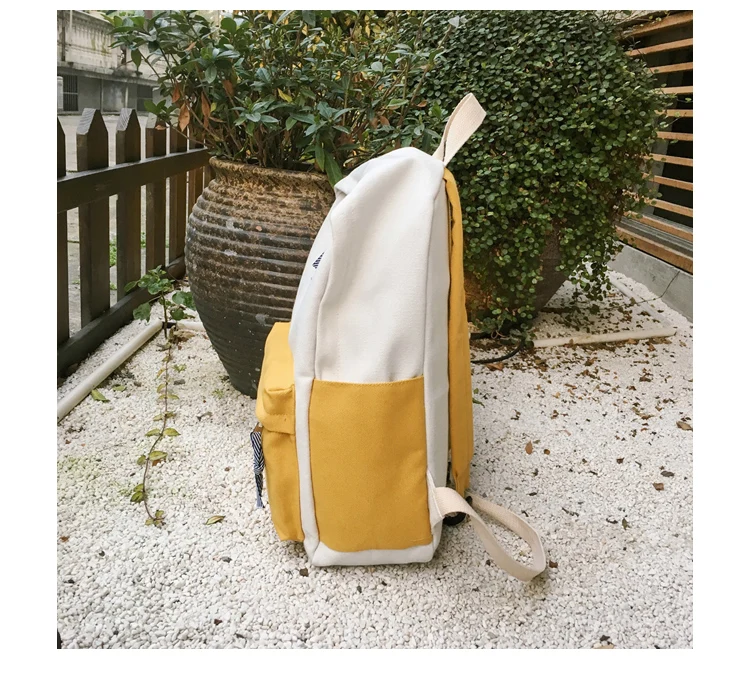 Menghuo New Women Canvas Backpacks Preppy Style Patchwork School Bags for Teenagers Girls Laptop Backpack Travel Bag Mochilas_33-1_33