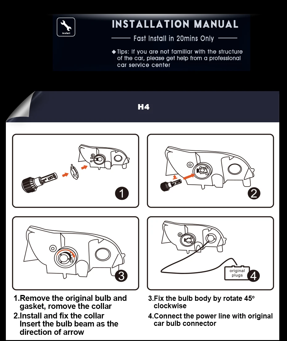 T1 LED CAR HEADLIGHT H4 H7 H11 H1 (16)