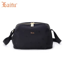 Laifu Women Nylon Mini Casual Handbag Ladies Teenage Girls Shoulder Messenger Bag Waterproof Jacquard, Black Blue