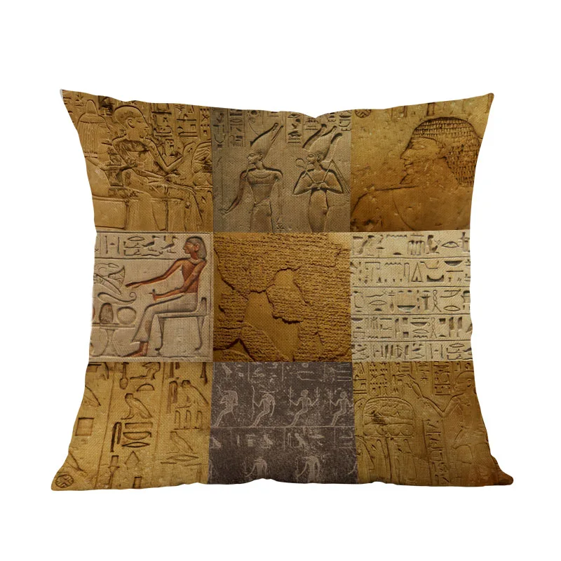 Древнего Египта египетская стенная роспись персонажей Фараона queen Анубиса иероглифами декоративная подушка чехол для дома декоративная подушка для дивана крышка