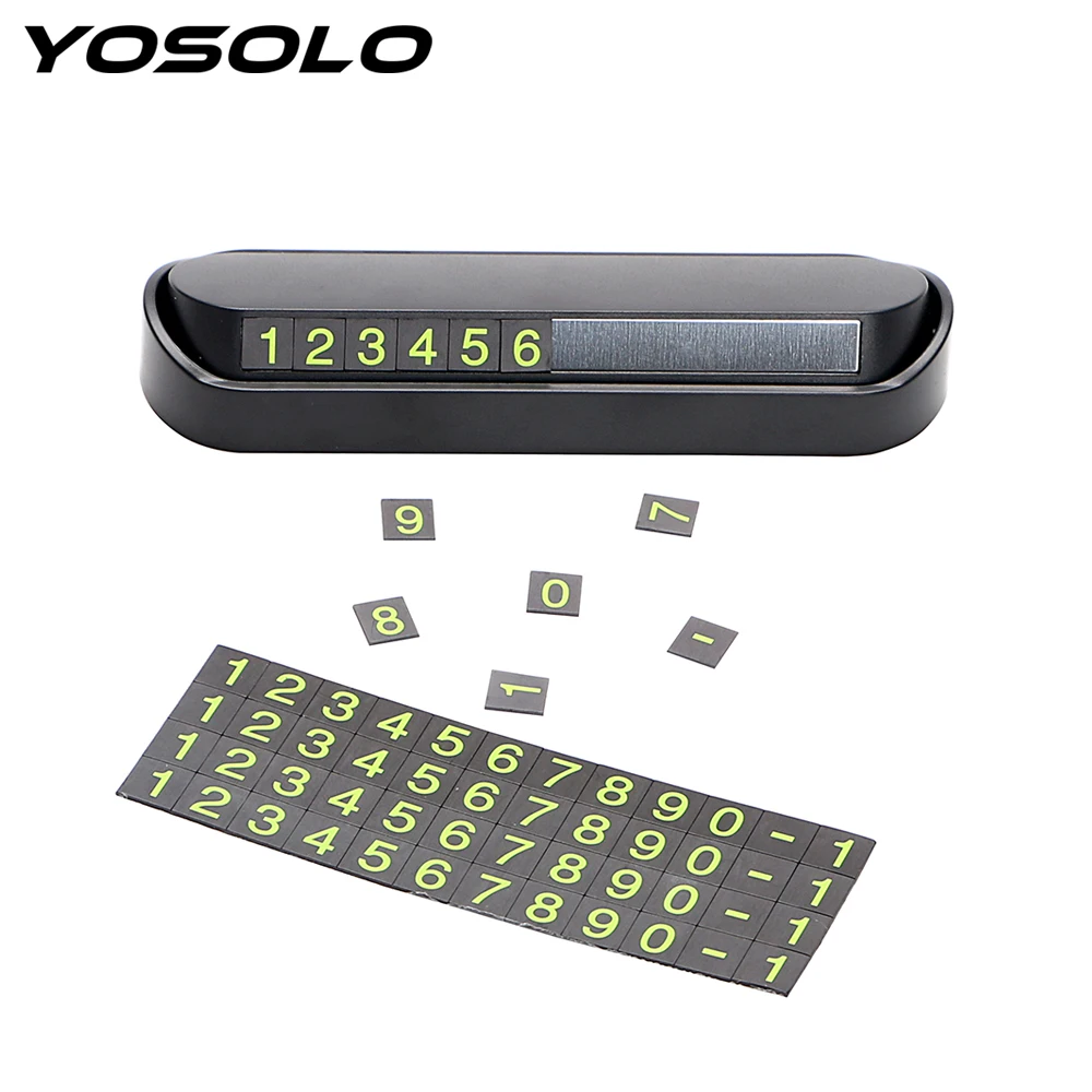 

YOSOLO Drawer Style Car Temporary Parking Card Car Styling Luminous Phone Number Parking Plate Rocker Switch Car Accessories