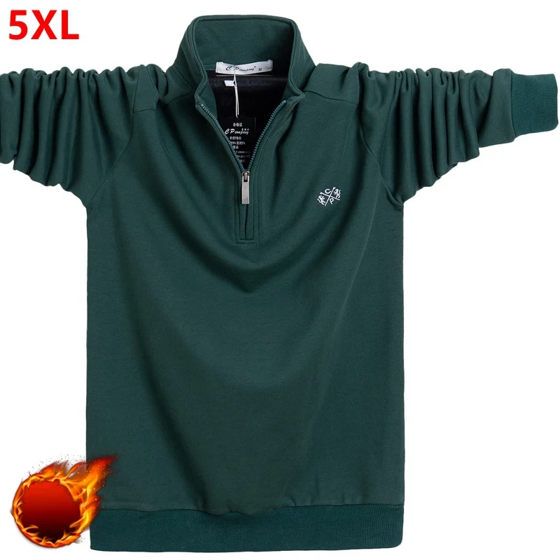 Big size new long sleeved polo shirt extra large size oversized thick
