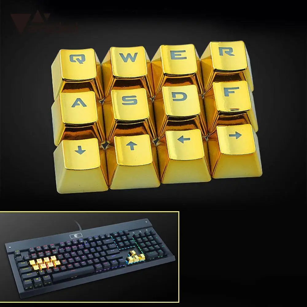 

AMZDEAL Universal Mechanical Keyboard Protector PBT Plating 12Pcs Keycap Set Dustproof