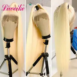 Liweike, 613 блонд, прямые, полностью кружевные человеческие волосы, парик Remy, плотность 150%, 38, 40, 42, длинные, дюймовые, бразильские, шелковистые