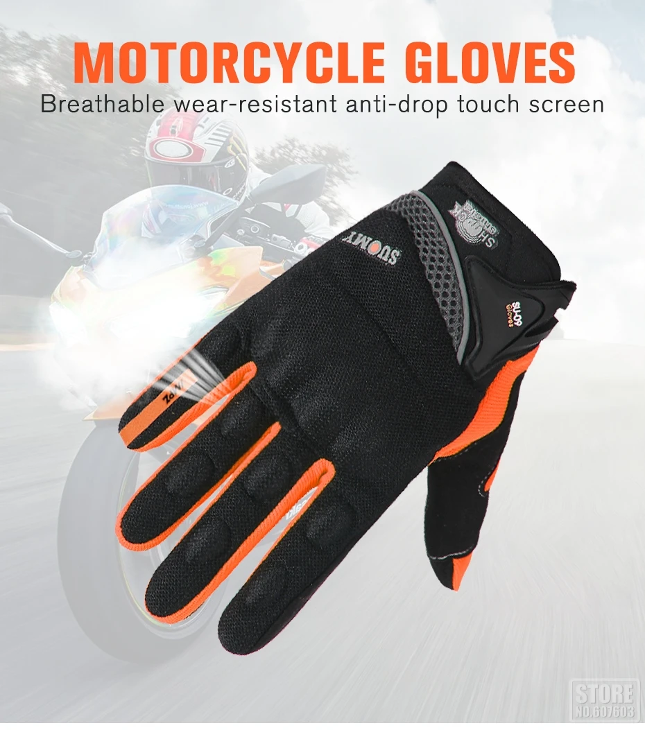 SUOMY Мотокросс перчатки Для мужчин мужские перчатки без пальцев для мото мотогонок Ездовые перчатки Полный перчатки пальцев спорта на открытом воздухе
