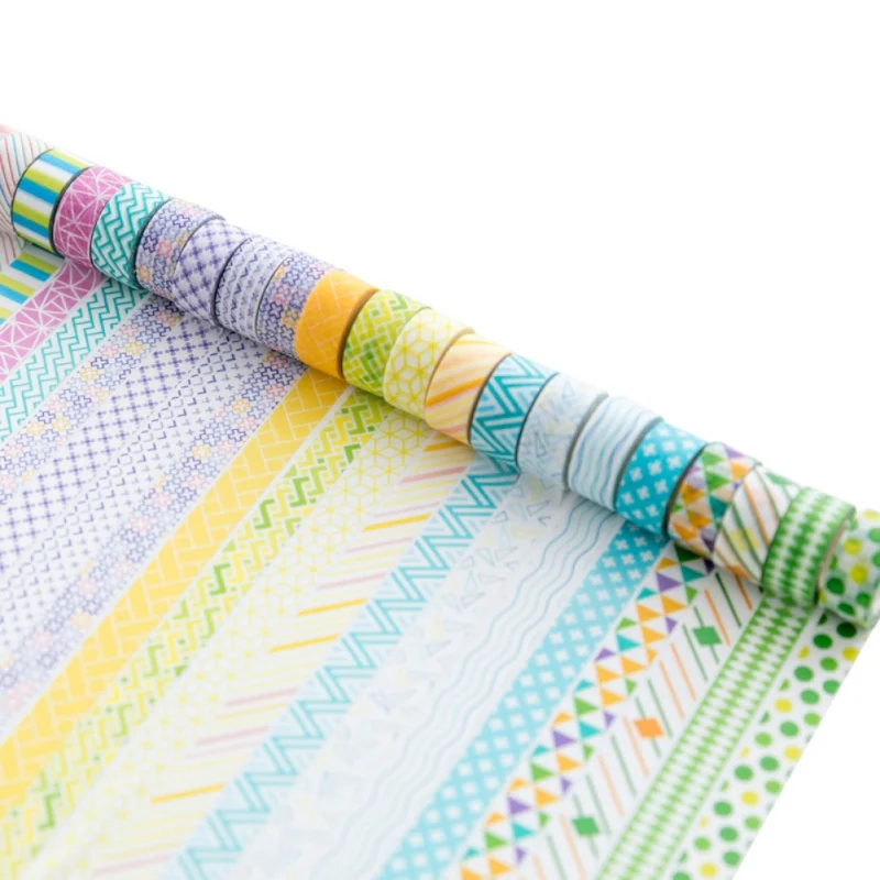 4 шт. геометрический Washi клейкая лента Стикеры DIY декоративная клейкая лента, Канцелярия клейкой ленты штампованная для скрапбукинга поставки