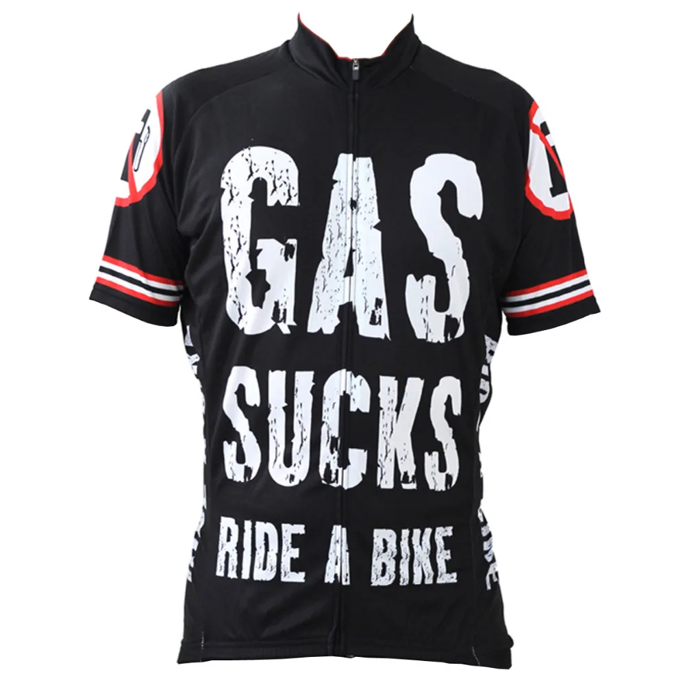 

17 GAS SUCKS RIDE A BIKE Pattern Men Summer Breathable 2017 Sleeve new Black Bike Jersey Size XS-5XL