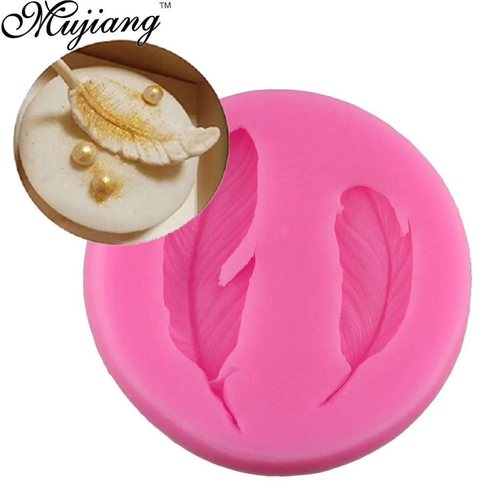 

Mujiang Feather Design Fondant Cake Mold Lace Mold Silicone Wedding Cake Decorating Tools Kitchen Baking Chocolate Candy Moulds