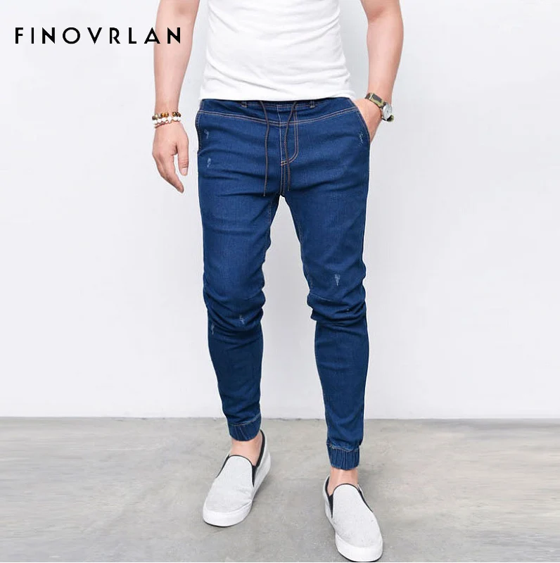 2017 Fashion New Brand Men's Harem Jeans Legging Denim Pants Elastic ...