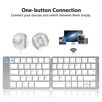 

Kuulee Mini Keyboard Foldable Wireless Keyboard Bluetooth Keyboard for Ipad/Iphone/Macbook/PC Computer/Android Tablet