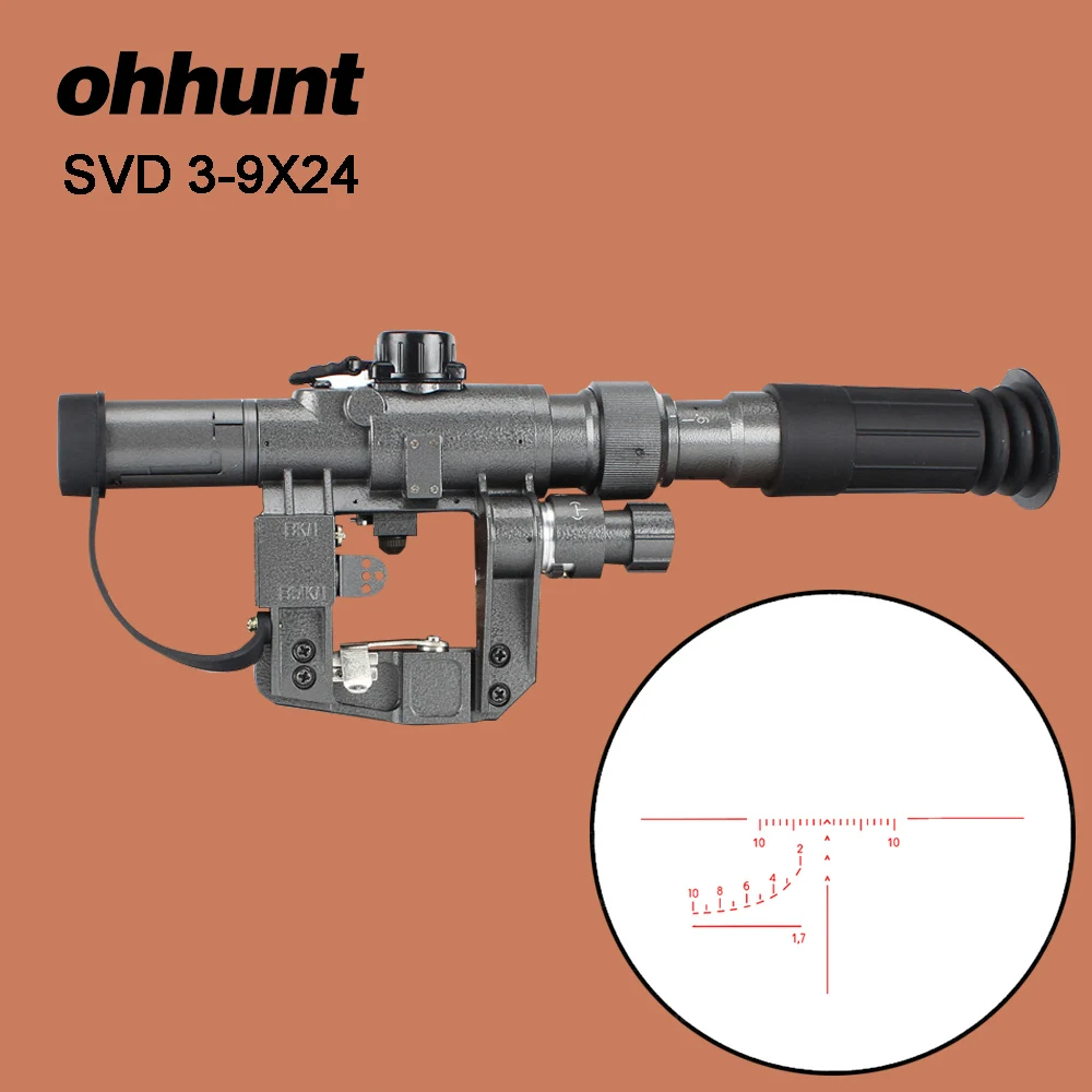 Ohhunt Dragunov SVD POS 3 9X24 подсвеченный красным охотничий прицел стеклянный тактический
