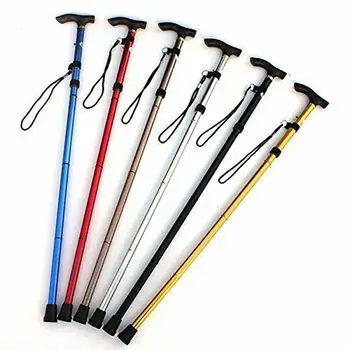 

6 Color Mountain Climbing Cane Four-Section Telescopic Folding Cane Trekking Pole Anti-Slip Cane Elderly Walking Stick