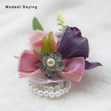 Роскошный блестящий хрустальный розовый корсаж для жениха, бутоньерка для свадебного костюма, аксессуары, брошь на булавке, украшения