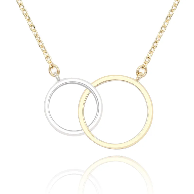 Simple Fashion Minimalism  Plated 925 Sterling Silver Double Necklace For Women (2)