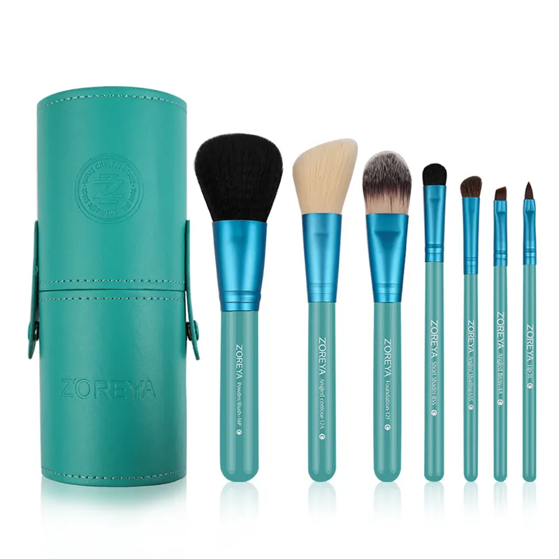 Skup Zoreya marka 7 sztuk czarny naturalny koza włosów Lip profesjonalne pędzle do makijażu Blush Powder podkład do cieni do oczu narzędzia do makijażu