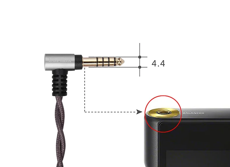 4.4Mm OCC Audio Yang Seimbang Kabel 