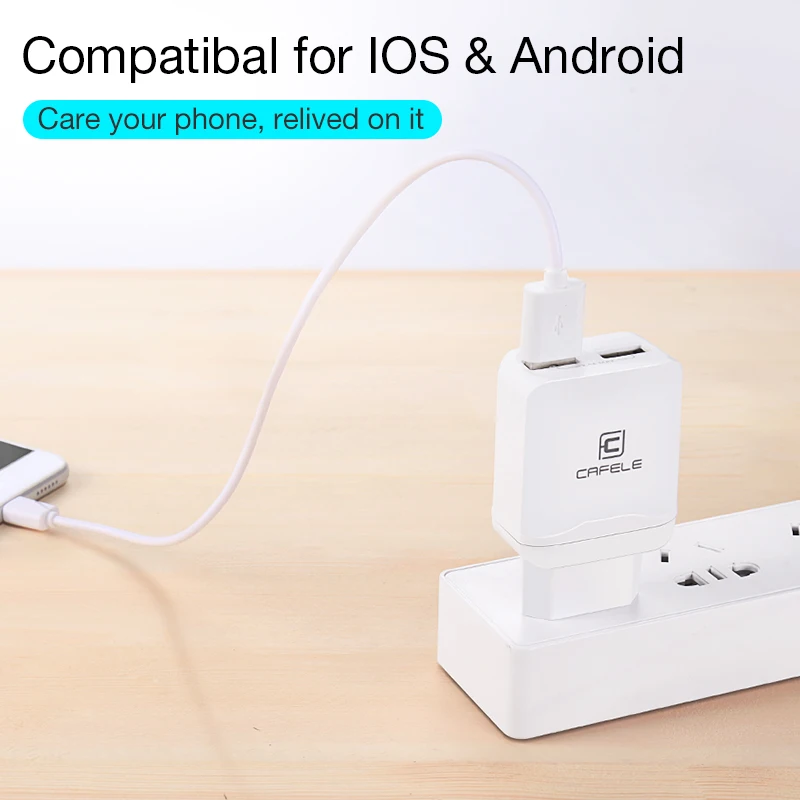 Зарядное устройство Cafele с двумя USB портами 5 В 2 4 А 12 Вт|charger dc 5v|usb chargermobile phone charger |