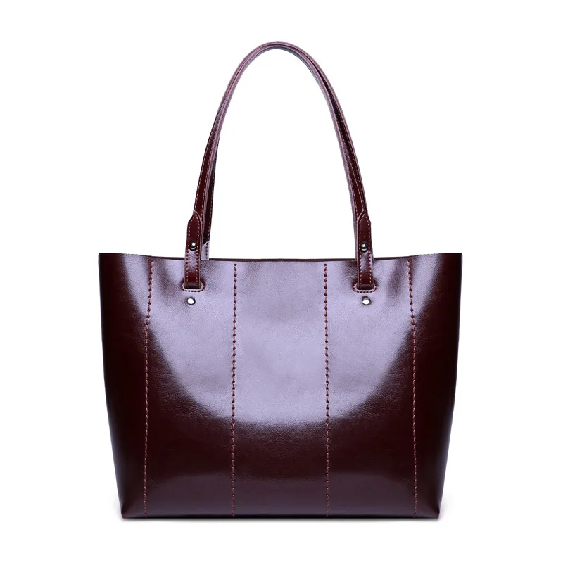 

New Fashion Genuine Leather Shoulder Bag Casual Women Leather Handbag With Unique Design Handle Elegant Waterproof Totes