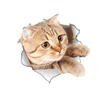 Vinyl Cat 3D Wall Sticker Hole View Bathroom Toilet Living Room Home Decor Decal Poster Background DIY Stickers on the wall ► Photo 2/5