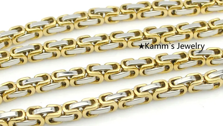 kaybetmek para promosyon moda 4 5mm genislik erkekler kolye zincir baglanti bizans gumus altin kolye erkekler taki kn014