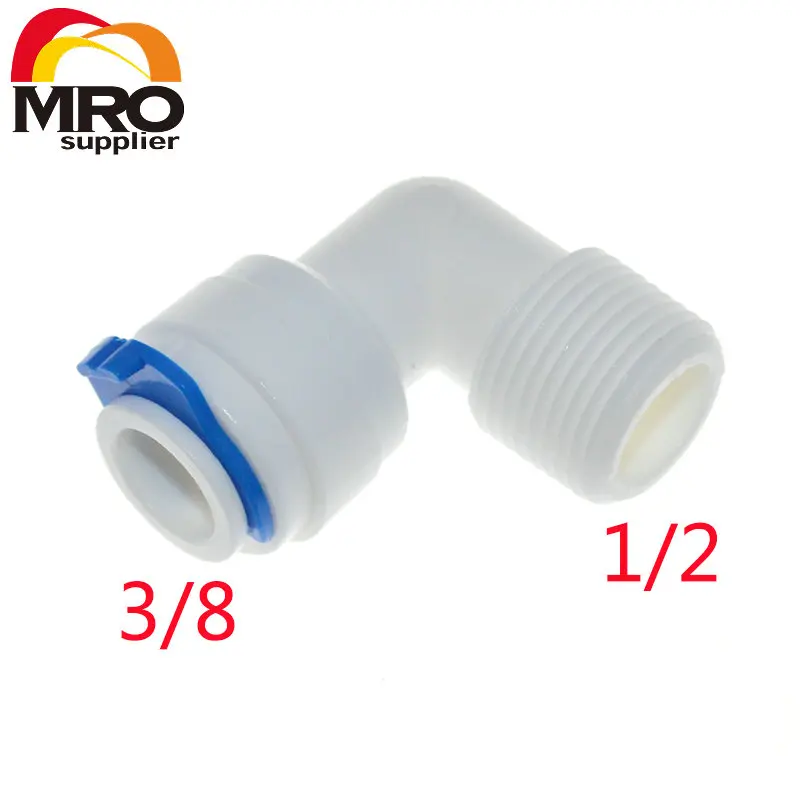 

5Pcs 3/8" OD Hose Connection 1/2" Male Elbow Connection Quick Connector RO Water Reverse Osmosis Aquarium System Fittings ST010C