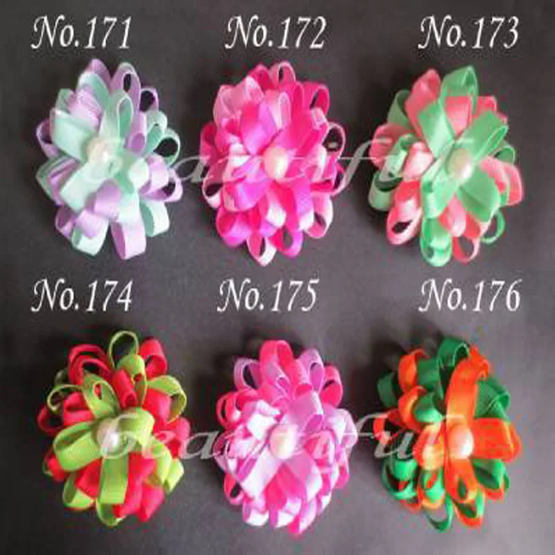 100 BLESSING Good Latest Vogue Various Style 2.25-2.75/" Hair Bow Clip Flower
