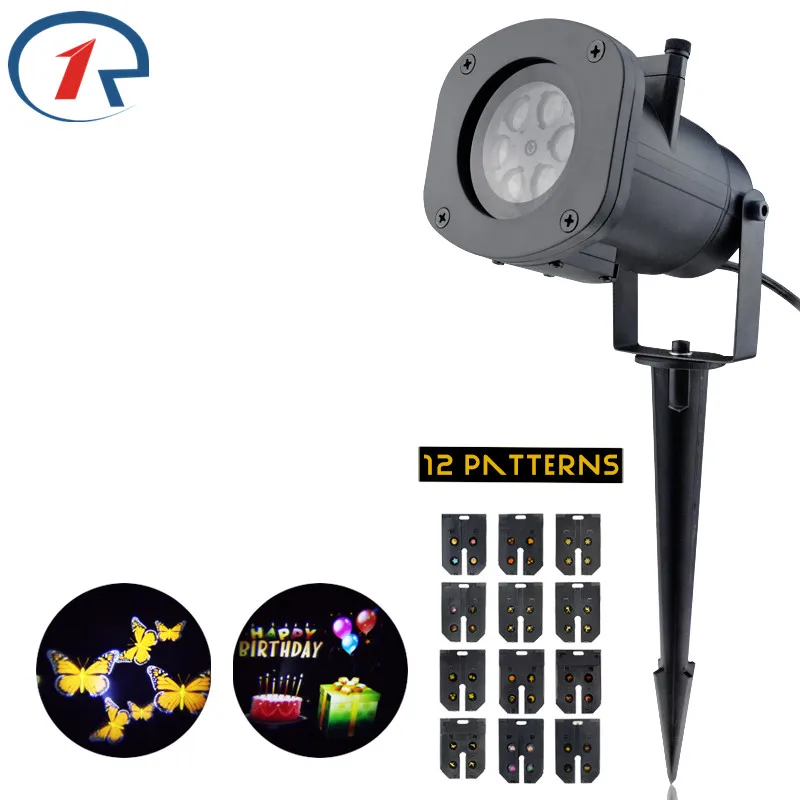 

ZjRight new 12 Patterns led Christmas lights outdoor Waterproof Birthday Party Christmas tree adapter indoor projection led lamp
