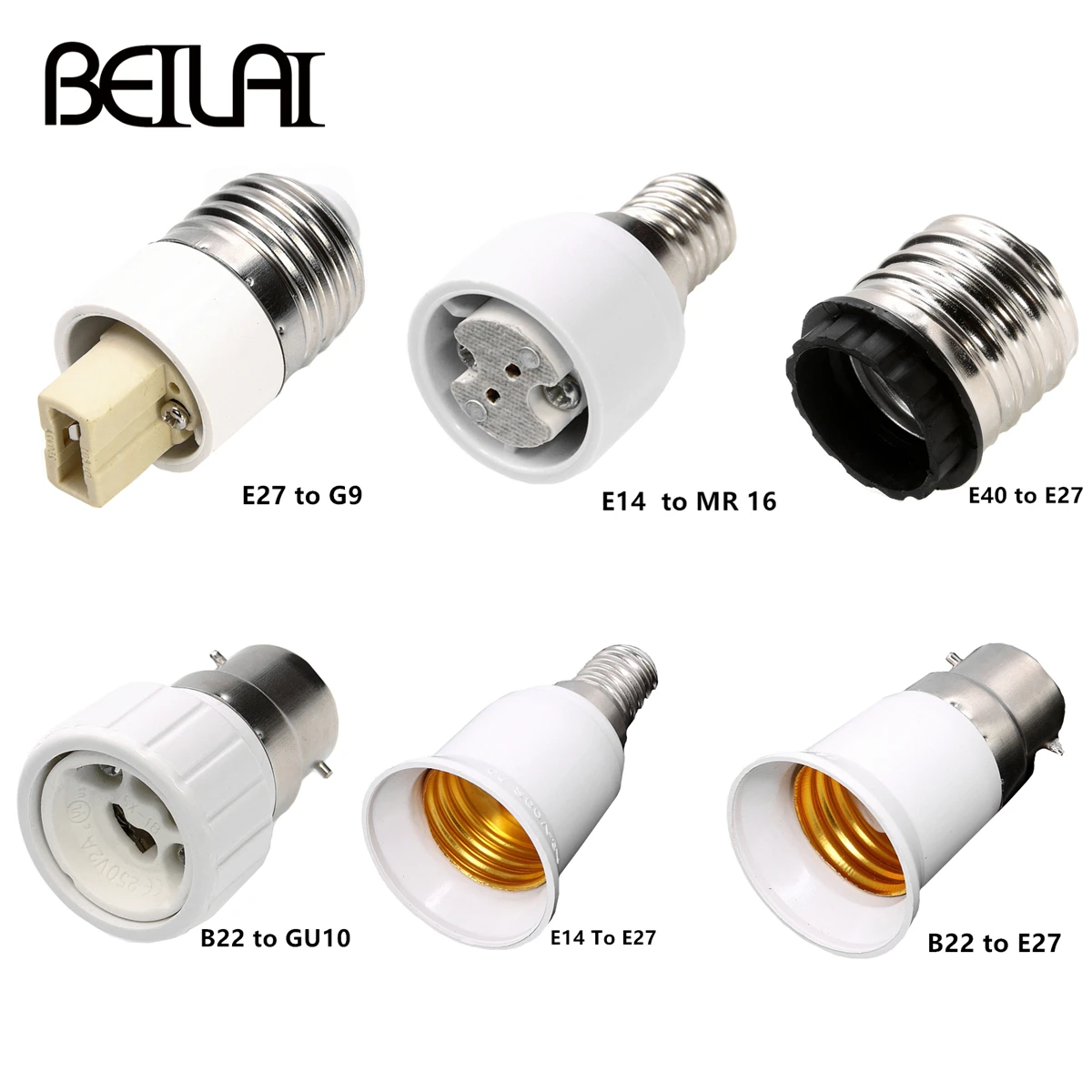 

Led Lamp Bulb Base Conversion Holder Converter Socket Adapter GU10 G9 B22 E27 E14 E12 Fireproof Material For Home Light&Lighitng