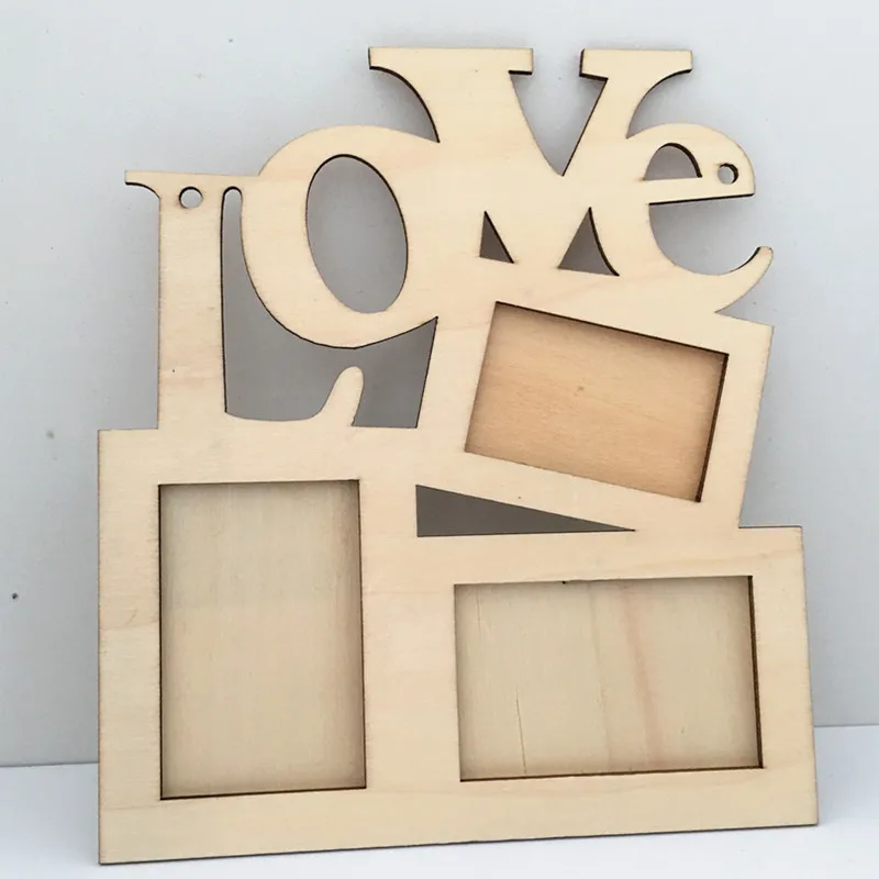 Happyxuan 3 шт. малыш творческий DIY ремесел и искусств ручной работы деревянные любовь рамки для фотографий белый плесень живопись игрушки для