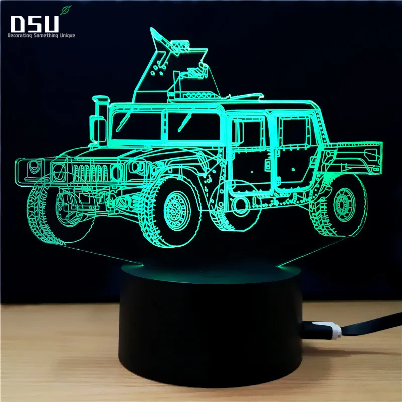 

7 Color Changing Off-Road Vehicle Visual Night Light SUV Car 3D Light LED Table Lamp Touch Switch Desk Light Xmas Gift