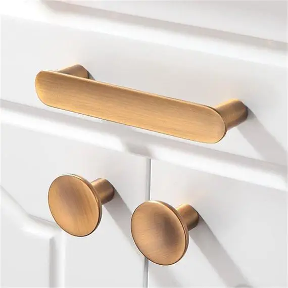 3 75 5 6 3 Brushed Brass Cabinet Door Handles Knobs Drawer