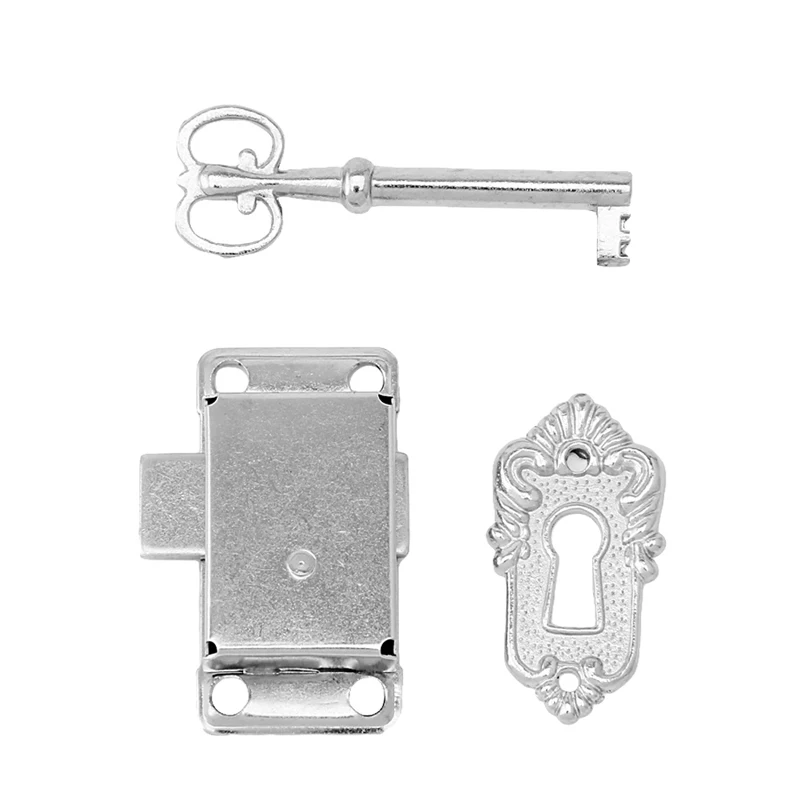 Vintage Antique Classical Drawer Cabinet Wardrobe Cupboard Door Iron Lock Key