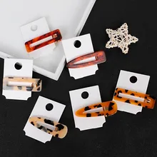 Корея Мода акриловые Леопардовый заколка с ажурным наконечником квадратные капли в форме женщина волос дизайн аксессуары для укладки волос инструменты