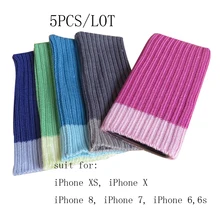 5 шт носок мешок рукав ткань кожа чехол для iPhone XS/X/8/7/6/6 S
