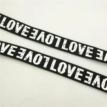 

1Meter Elastic Band 2.5cm white Love Elastic Bands 25MM Clothing Bags Trousers Elastic Webbing Straps DIY Sewing Accessories