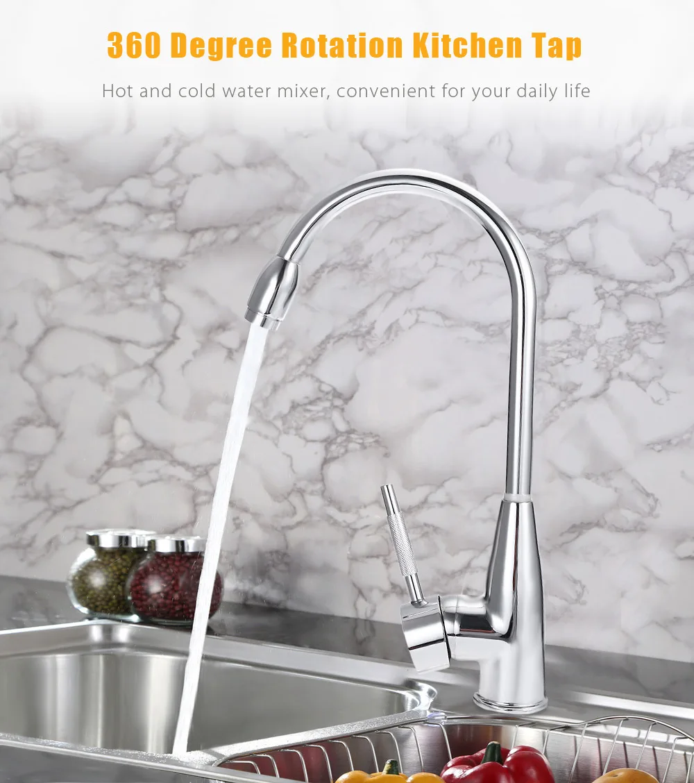 

Single Hole Kitchen Faucet Chrome Nickle Single handle sink faucet tap in the kitchen hot and cold mixer