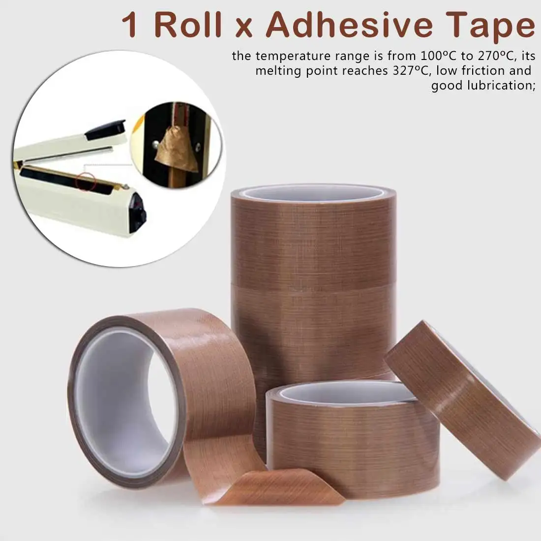 1 PC Sealing Tape High Temperature Adhesive Cloth Insulation 300 Degree Vacuum Sealing Machine For Teflon Tape Macchina Nastro