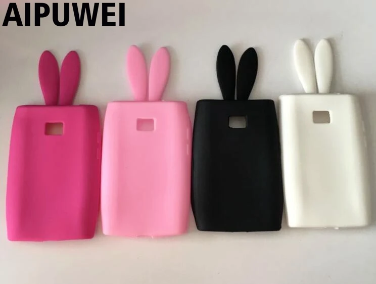 

AIPUWEI Cute Cartoon Rabbit Design Soft Silicone Cover Case For LG Optimus L3 case E400 Coque phone cases fundas capa