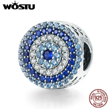 

WOSTU 2019 New Real 925 Sterling Silver Samsara Eye Charms Bead fit Original Brand DIY Bracelet Bangle Jewelry Gift CQC915