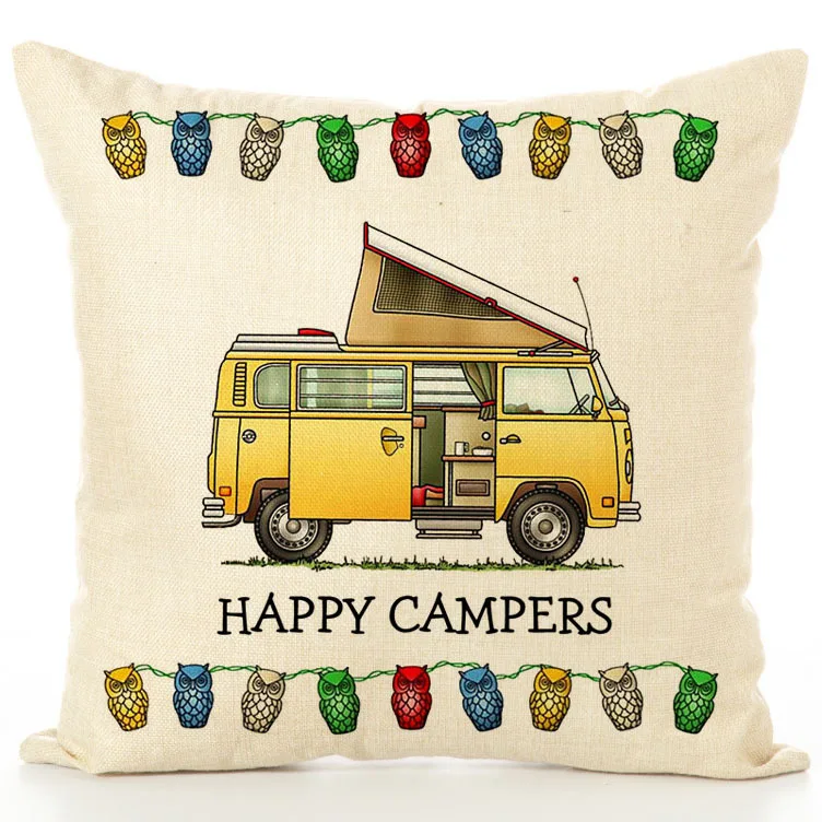 Happy Camper Чехлы для подушек несколько RV один принт дома гостиной диван украшения наволочки - Цвет: 11