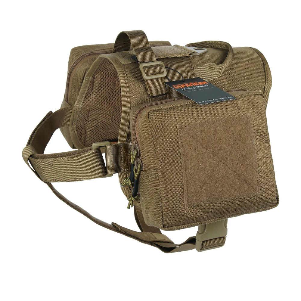 

EXCELLENT ELITE SPANKER Tactical Dog Clothes Suit Military Outdoor Training Vest Harness Molle Two Detachable Pouches