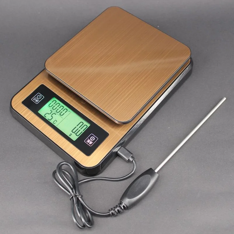 

2KG Mini Digital Kitchen Food Scale 0.1g Timer Coffee Scale with Temperature Probe