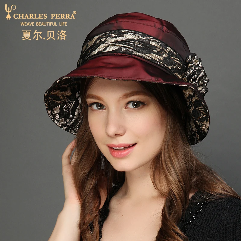 

Charles Perra Brand Winter Women Hats Thermal Snow proof Fashion Hat Thicken Double Layer Elegant Lady Caps Fedoras 8217
