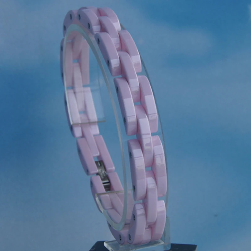 

pink color unique & fashion design hi tech scratch proof ceramic bangle bracelet