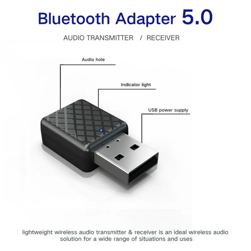 

2 in 1 Wireless Bluetooth Audio Transmitter Receiver USB Bluetooth 5.0 Dongle Adapter For PC Laptop Speaker