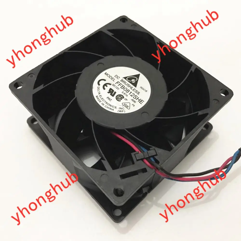 

DELTA FFB0812SHE R00 DC 12V 0.87A 80x80x38mm Server Cooling Fan