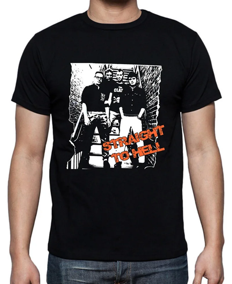 

Casual Plus Size Hip Hop Style Tops Tee S-2Xl Christmas Women O-Neck Short-Sleeve The Clash Straight To Hell Shirt
